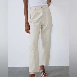 ZARA Cream Cargo Pants